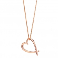 Sterling Silver 925 Rose Gold Crossover Heart Necklace