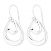 Sterling Silver 925 Silver Oval Double Open Drop Earring