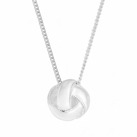 Sterling Silver 925 Silver Oversized Knot Short Pendant Necklace