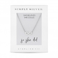 Sterling Silver 925 Silver Infinity Short Pendant Necklace