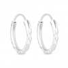 Sterling Silver 925 Silver Mini Diamond Cut Hoop Earring