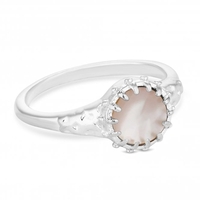 Sterling Silver 925 Silver Mother Of Pearl Signet Sized Ring