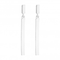 Sterling Silver 925 Silver Polished Bar Drop Earring