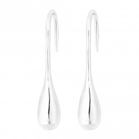 Sterling Silver 925 Silver Polished Organic Drop Earring