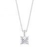 Sterling Silver 925 Square Cubic Zirconia Pendant Necklace