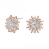 Sterling Silver 925 Starburst 2 Tone Stud Earrings