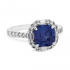 Sterling Silver 925 Tanzinite Blue Colour Cubic Zirconia Sized Ring