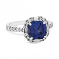 Sterling Silver 925 Tanzinite Blue Colour Cubic Zirconia Sized Ring