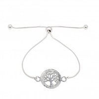 Sterling Silver 925 Tree Of Life Toggle Bracelet