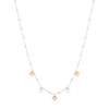 Sterling Silver 925 Tri-Tone Heart Allway Necklace