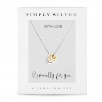 Sterling Silver 925 Tri-Tone Polished Open Heart Triple Necklace - Gift Boxed
