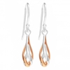 Sterling Silver 925 Two Tone Cage Drop Earring