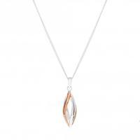 Sterling Silver 925 Two Tone Cage Pendant