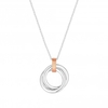 Sterling Silver 925 Two Tone Double Link Open Necklace