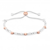 Sterling Silver 925 Two-Tone Heart Toggle Bracelet