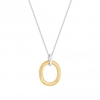 Sterling Silver 925 Two Tone Polished Open Necklace