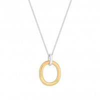 Sterling Silver 925 Two Tone Polished Open Necklace