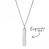 Sterling Silver 925 Vertical Bar Necklace - Personalise By Engraving