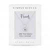 Sterling Silver 925 White Cubic Zirconia Carded Boxed Short Pendant Necklace