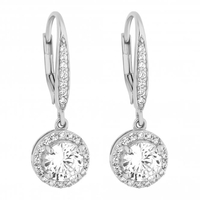 Sterling Silver 925 White Cubic Zirconia Clara Drop Earring
