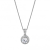 Sterling Silver 925 White Cubic Zirconia Clara Short Pendant Necklace