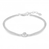 Sterling Silver 925 White Cubic Zirconia Disc Mesh Bracelet