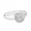 Sterling Silver 925 White Cubic Zirconia Disc Sized Ring