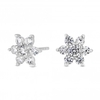 Sterling Silver 925 White Cubic Zirconia Floral Stud Earring