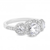 Sterling Silver 925 White Cubic Zirconia Halo Sized Ring