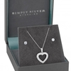 Sterling Silver 925 White Cubic Zirconia Heart Matching Set