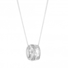 Sterling Silver 925 White Cubic Zirconia Interwoven Short Pendant Necklace