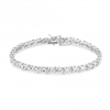 Sterling Silver 925 White Cubic Zirconia Kiss Solitaire Line Bracelet