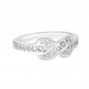 Sterling Silver 925 White Cubic Zirconia Knot Sized Ring