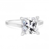 Sterling Silver 925 White Cubic Zirconia Large Princess Cut Sized Ring