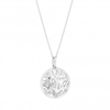 Sterling Silver 925 White Cubic Zirconia Shaker Short Pendant Necklace