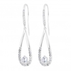Sterling Silver 925 White Cubic Zirconia Teardrop Drop Earring