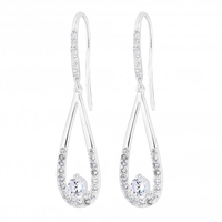Sterling Silver 925 White Cubic Zirconia Teardrop Drop Earring