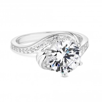 Sterling Silver 925 White Cubic Zirconia Twist Sized Ring