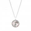 Sterling Silver 925 White Mother Of Pearl Disc Short Pendant Necklace