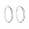 Sterling Silver 925Herringbone Design Hoop Earring