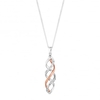 Sterling Silver and 14ct Rose Gold Plated Sterling Silver Multi Tone Swirl Necklace