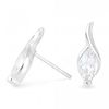 Sterling silver and cubic zirconia marquis twist earring