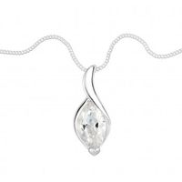 Sterling silver and cubic zirconia marquis twist necklace