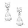 Sterling silver and cubic zirconia peardrop earring
