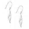 Sterling silver and cubic zirconia wave drop earring