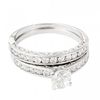 Sterling silver and pave cubic zirconia wedding ring set