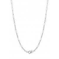 Sterling Silver Belcher Chain T-Bar Necklace