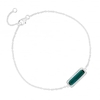 Sterling silver blue cubic zirconia rectangle bracelet