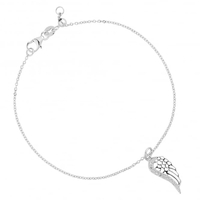 Sterling Silver Cubic Zirconia Angel Wing Bracelet