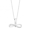 Sterling Silver Cubic Zirconia Bow Pendant Necklace